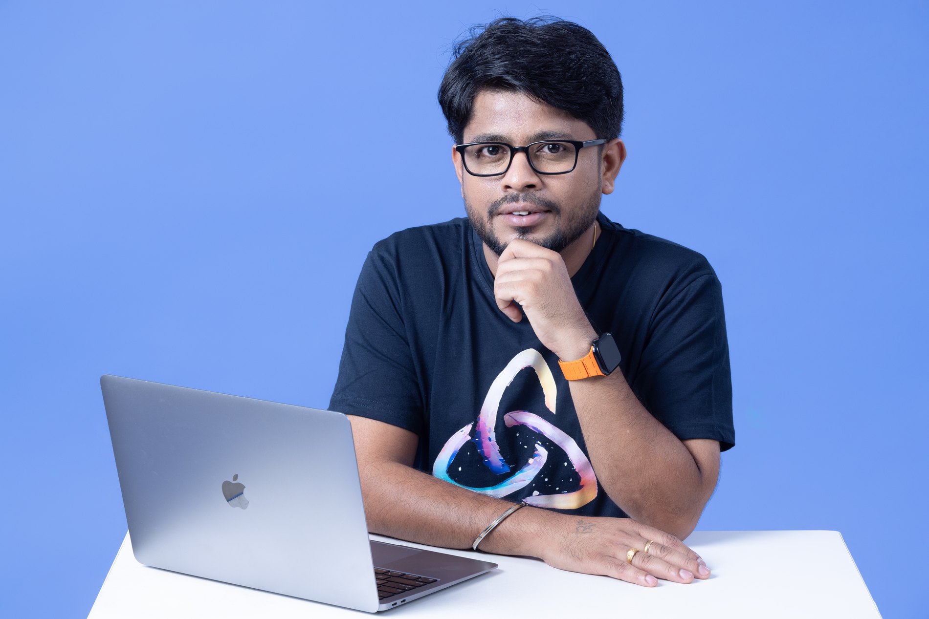 Gangadhar Ure teaching AWS Zero to Hero with laptop